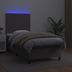 Avis vidaXL Sommier à lattes de lit avec matelas et LED Gris 90x190 cm