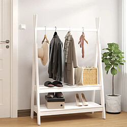 vidaXL Porte-vêtements Blanc 100x45,5x150 cm Bois de pin massif