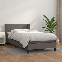 Maison Chic Lit Adulte - Lit simple Lit à sommier tapissier avec matelas moelleux - Meuble de Chambre - Gris 80x200 cm Similicuir -MN11497