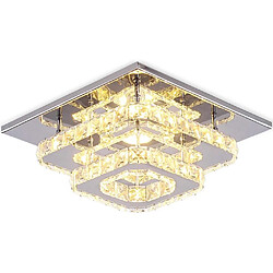 Stoex Plafonnier Moderne Plafonnier Led en Cristal K9 Lampe de Plafond D'Intérieur Pour Chambre À Coucher, Salon, Salle de Bain, Couloir (Blanc Chaud)