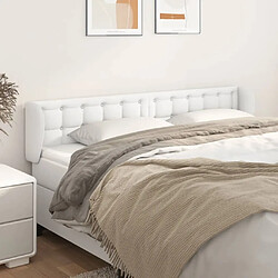 Maison Chic Tête de lit scandinave avec oreilles,meuble de chambre Blanc 203x23x78/88 cm Similicuir -MN61542