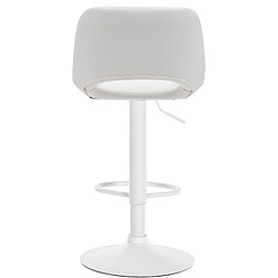 Acheter Decoshop26 Tabouret de bar chaise haute x1 avec repose-pieds en PVC blanc piètement métallique blanc 10_0004586