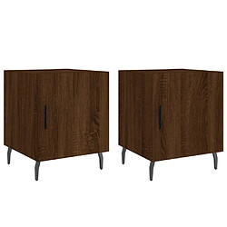 Maison Chic Tables de chevet 2pcs - Table basse Table de nuit - chêne marron 40x40x50cm bois d'ingénierie -MN33534