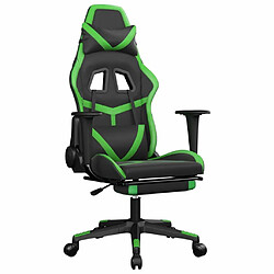 Maison Chic Chaise de jeu, Chaise gaming de massage avec repose-pied, Fauteuil gamer,Chaise de Bureau Noir&Vert Similicuir -GKD30544