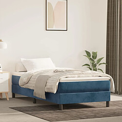 Maison Chic Lit Adulte - Lit simple Lit à sommier tapissier avec matelas moelleux - Meuble de Chambre - Bleu foncé 90x200 cm -MN61025