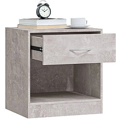 Maison Chic Lot de 2 Tables de chevet - Tables de Nuit avec tiroir Gris béton pas cher