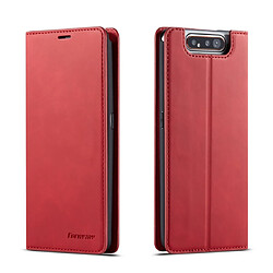 Wewoo Housse Coque Pour Galaxy A80 / A90 Forwenw Dream Series Oil Edge Fort Magnetism Horizontal Flip en cuir avec support et fentes cartes et portefeuille et cadre photo rouge