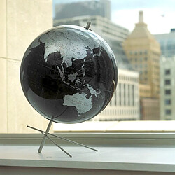 Globe terrestre décoratif 30 cm carte Monde Design Noir et Gris pas cher