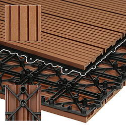 Avis Ecd Germany WPC carreaux de sol 60x30cm 3m² aspect de bois jardin piscine patio marron clair