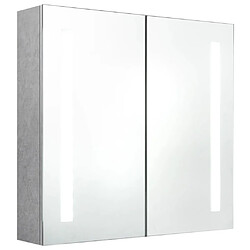 vidaXL Armoire de salle de bain à miroir LED Gris béton 62x14x60 cm