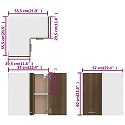 vidaXL Armoire d'angle suspendue Chêne marron Bois d'ingénierie pas cher