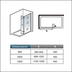 paroi de douche 100x200+40x200cm