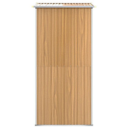 Avis Helloshop26 Abri de jardin cabane cabanon maison de stockage remise extérieur hangar outils robuste clair 192 x 108 x 223 cm acier galvanisé marron 02_0022300