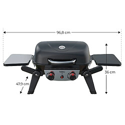 Acheter Kit Barbecue à Gaz Portable de Table Kekai Erie de 5 kW + Chariot Pliable Kekai Travel Erie 96,8x58x101 cm Couleur Noir