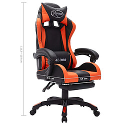 vidaXL Fauteuil de jeux vidéo avec LED RVB Orange et noir Similicuir pas cher