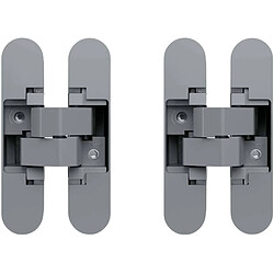 Emuca Charnières invisibles pour portes en aluminium (Lot de 2)