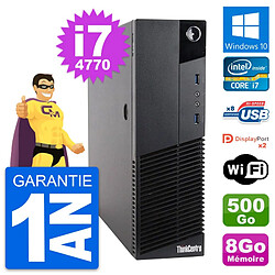 PC Lenovo ThinkCentre M83 SFF Intel i7-4770 RAM 8Go Disque 500Go Windows 10 Wifi - Occasion