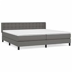 Maison Chic Lit Adulte - Lit simple Lit à sommier tapissier avec matelas moelleux - Meuble de Chambre - Gris 200x200 cm Similicuir -MN19759