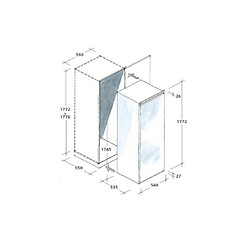 Acheter Réfrigérateur 1 porte intégrable à glissière 286l - cfbo3550e/n - CANDY