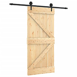 vidaXL Porte coulissante et kit de quincaillerie 95x210 cm pin massif