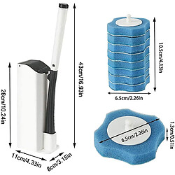 Universal Porte-brosse de toilette papier peint W kit porte-brosse de toilette jetable. Systèmes de nettoyage des toilettes jetables