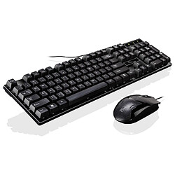 Wewoo Q17 104 Touches USB Filaire Suspension Gaming Office Keyboard + Souris symétriqueLongueur du câble clavier 1,4 mLongueur câble de la 1,3 m Noir