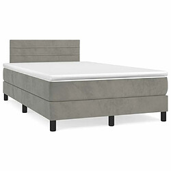 Maison Chic Lit Adulte - Lit simple Lit à sommier tapissier et matelas moelleux - Meuble de Chambre - Gris clair 120x200cm Velours -MN15333