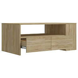 Avis vidaXL Table basse chêne sonoma 102x55x42 cm bois d'ingénierie