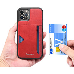 F01 Carte en cuir Tout compris Cas de téléphone mobile Cas de téléphone mobile Étui de protection Cas de portefeuille en cuir pour iPhone 12 / 12Pro-rouge