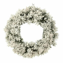 Paris Prix Couronne de Noël Led Enneigée 63cm Vert & Blanc