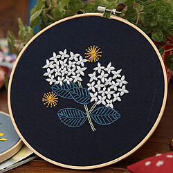 Kit De Démarrage De Broderie Motif Fleur Kits De Point De Croix 20x20cm D