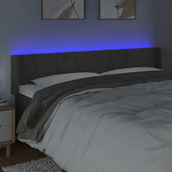 Acheter Maison Chic Tête de lit scandinave à LED,meuble de chambre Gris foncé 203x16x78/88 cm Velours -MN66555