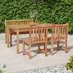 vidaXL Ensemble à manger de jardin 4 pcs Bois de teck massif