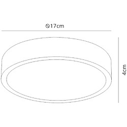 Inspired LED 17cm rond, Downlight monté en surface, 14W, 4000K, 1260lm, blanc mat, acrylique givré