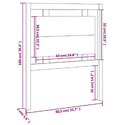 vidaXL Tête de lit Marron miel 80,5x4x100 cm Bois massif de pin pas cher