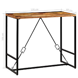 vidaXL Ensemble de bar 5 pcs Bois massif recyclé et cuir de chèvre pas cher