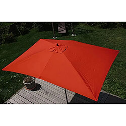 Decoshop26 Parasol de jardin 2x3m polyester/bois 6kg terracotta 04_0003819 pas cher