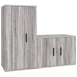 vidaXL Ensemble de meubles TV 2 pcs Sonoma gris Bois d'ingénierie