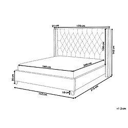 Avis Beliani Lit double en velours beige 140 x 200 cm LUBBON