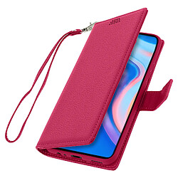 Avizar Housse Huawei P Smart Z Étui Porte carte Support Vidéo rose fuschia