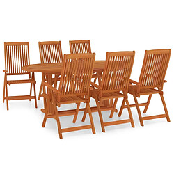 Salle à dîner de jardin 7 pcs,Table et chaise à manger Bois d'eucalyptus massif -MN40431