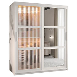 Abiks Meble Armoire Flutes 2 à Portes Coulissantes 200/150/62 2 Portes (blanc)