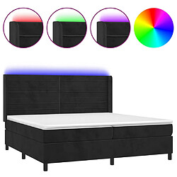 vidaXL Sommier à lattes de lit matelas et LED Noir 200x200 cm Velours