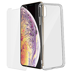 Avizar Coque Arrière + Film Verre Trempé écran Apple iPhone XS Max - Transparent