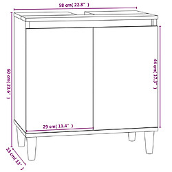 vidaXL Meuble d'évier gris béton 58x33x60 cm bois d'ingénierie pas cher