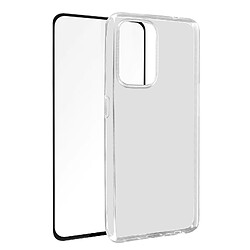 Avizar Coque Oppo A94 5G Silicone Souple Verre Trempé 9H Transparent Noir