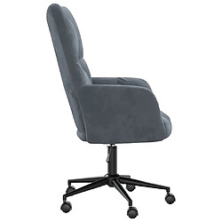 Avis vidaXL Chaise de relaxation Gris foncé Velours