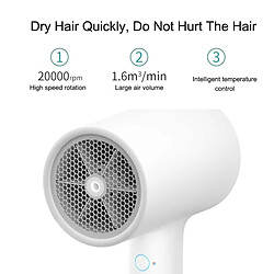 Avis Wewoo Sèche-cheveux d'origine ionique de l'eau Xiaomi Mijia chaud et froid 220V puissance élevée thermostatique muet Mi séchoir pour la maison voyage