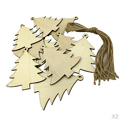 20pcs étiquette de Cadeau de Découpe En Bois Pendentifs En Bois Décor D'arbre de Noël