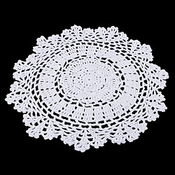 Avis 1 pièce napperons de table en dentelle de coton fait main au crochet blanc 30cm napperons